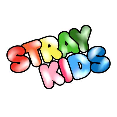 bubble letters saying stray kids