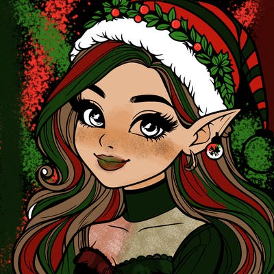 christmas girl elf realistic
