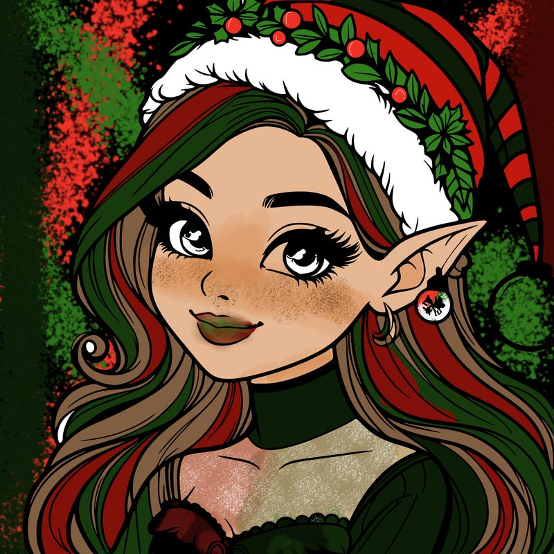 christmas girl elf realistic