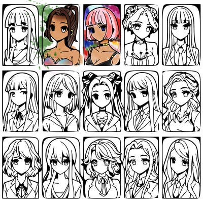 girls that look diffrent anime