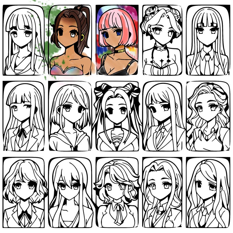 girls that look diffrent anime