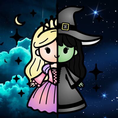 split princess and witch