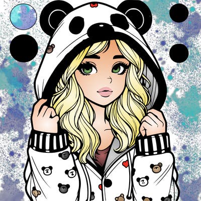 realistic girl in a animal pjs hoodie