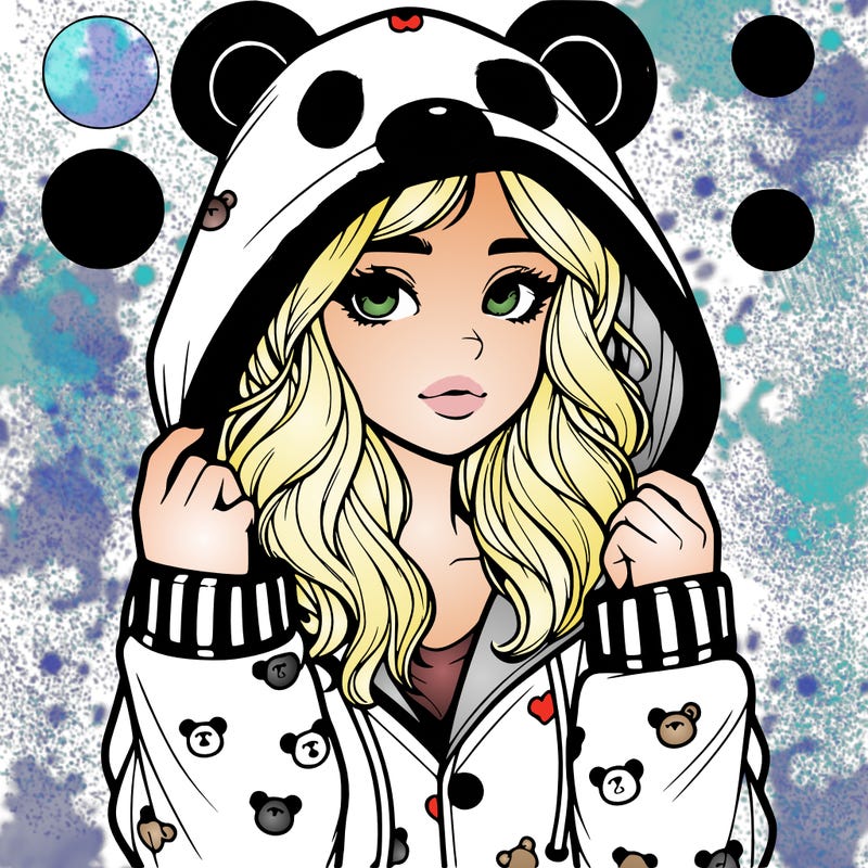 realistic girl in a animal pjs hoodie