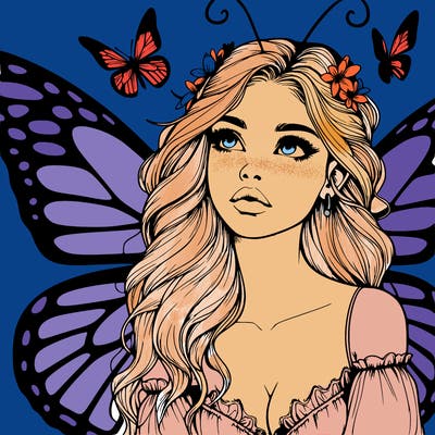 butterfly fairy realistic girl