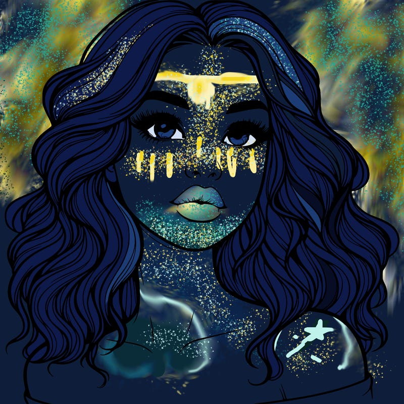 realistic girl with wavy hair and lips