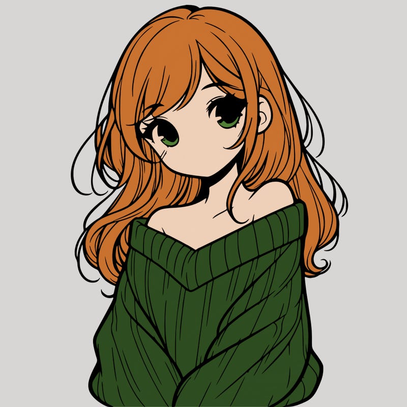 shy pretty girl wearing a sweater that is falling off one shoulder portrait