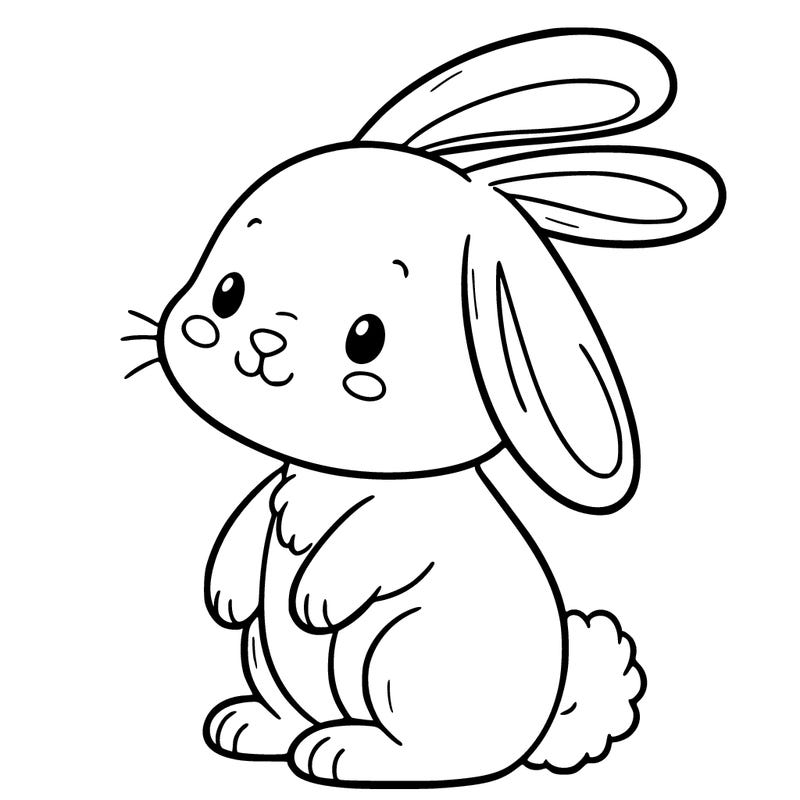 rabbit standing up with ears down