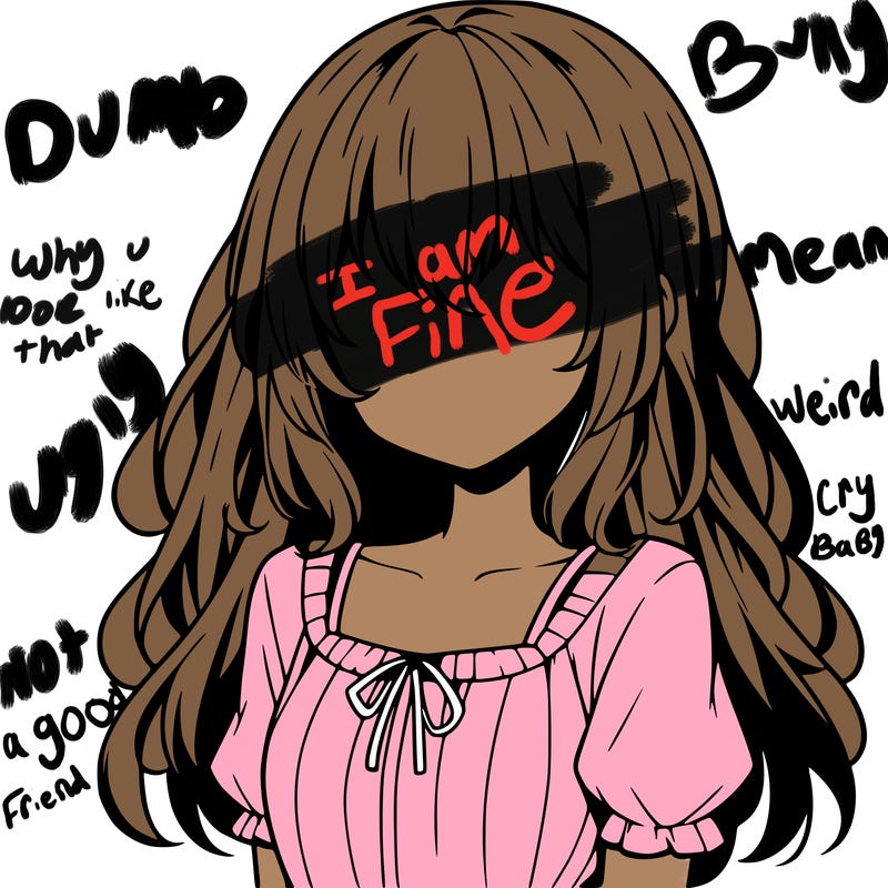 anime girl with no face