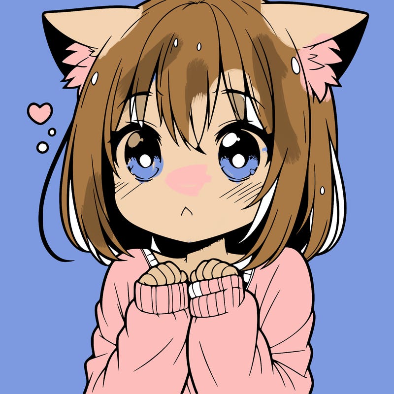 shy anime catgirl