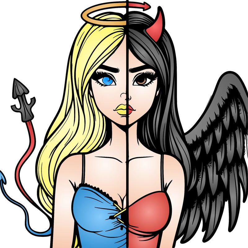 devil vs angel realistic girl