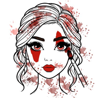 realistic person with makeup