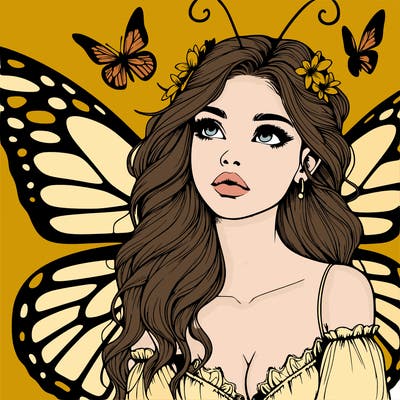 butterfly fairy realistic girl