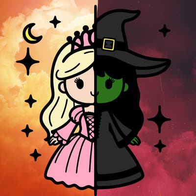 split princess and witch
