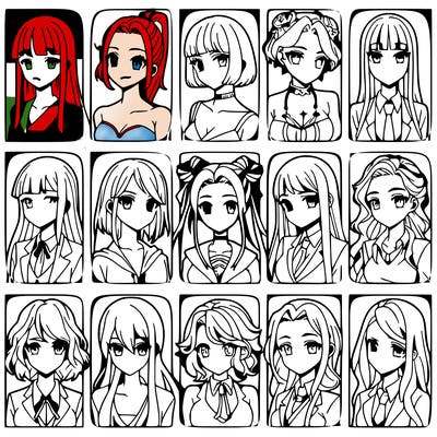 girls that look diffrent anime