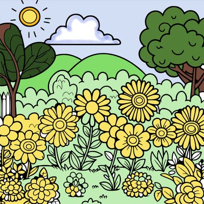 pretty flower garden