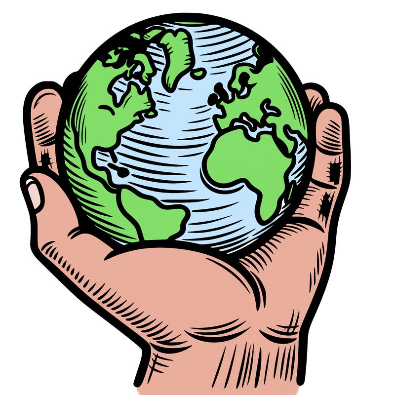 hand holding earth