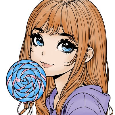 realistic girl with a lollypop