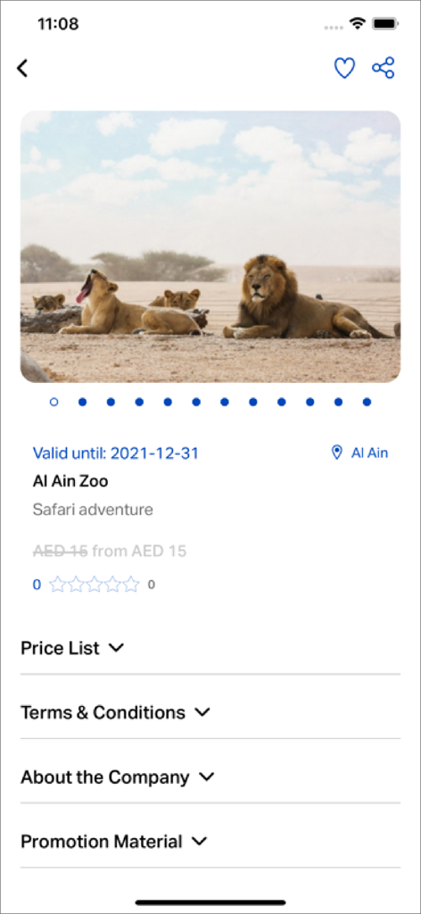 Al Ain Zoo safari adventure discount on Mazaya app