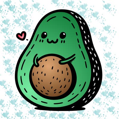 an avocado hugging an avocado