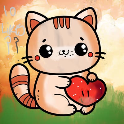 cute cat with hart