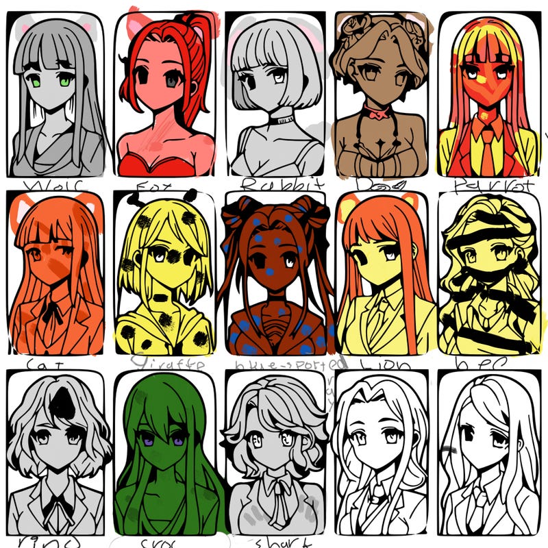 girls that look diffrent anime