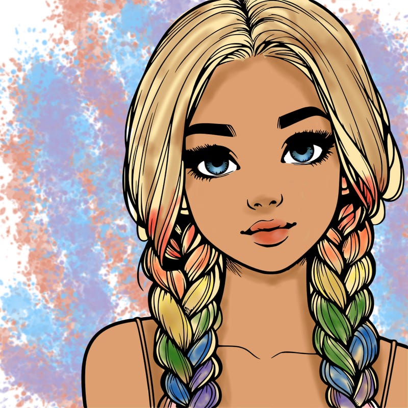 realistic girl with braids