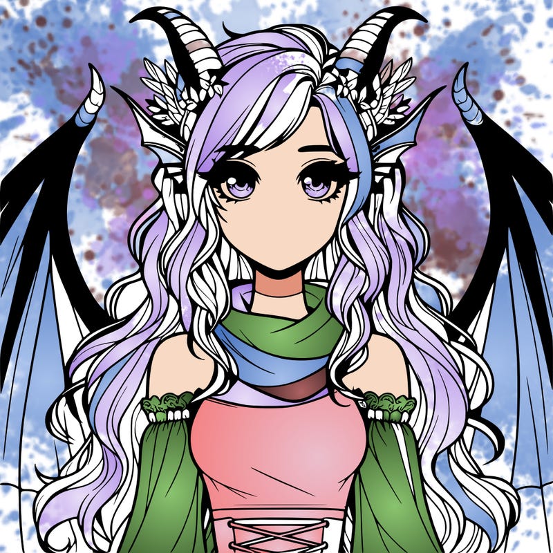 realistic girl with dragon wings horns and a tail