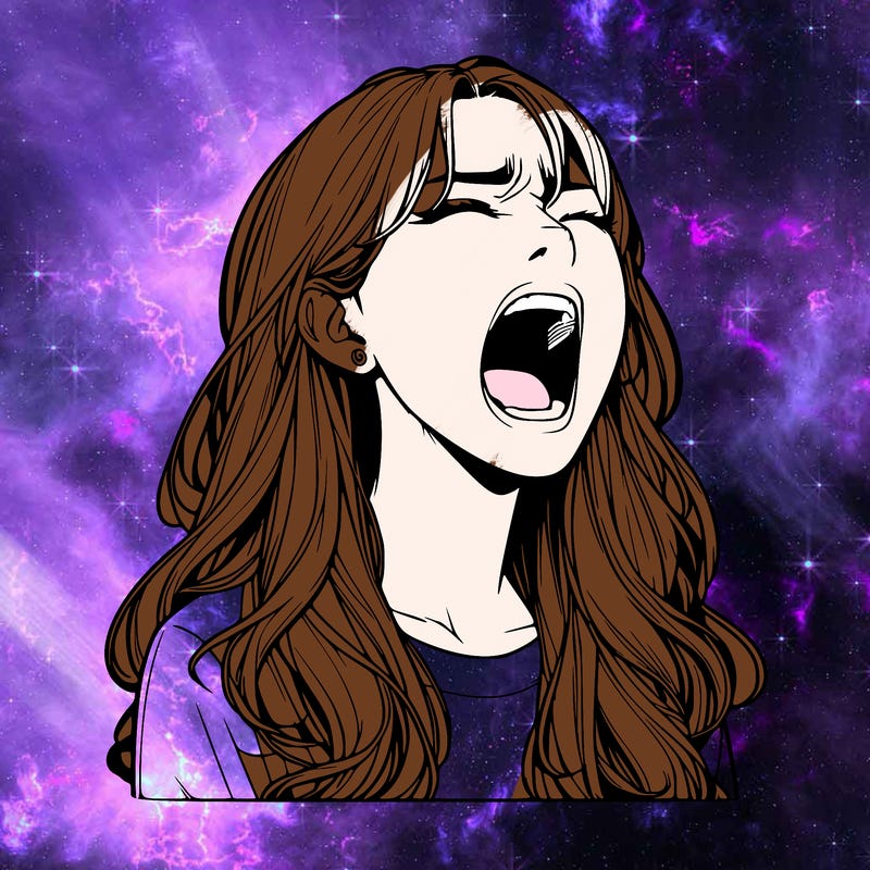 screaming realistic, girl