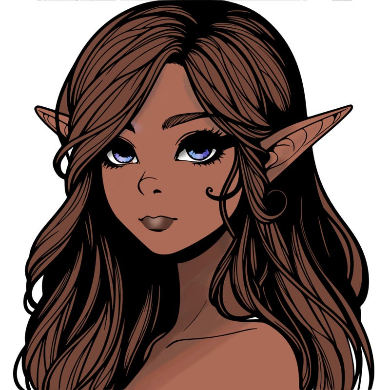 elf girl realistic dark fantasy