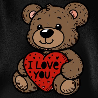 teddy bear holding an i love you heart