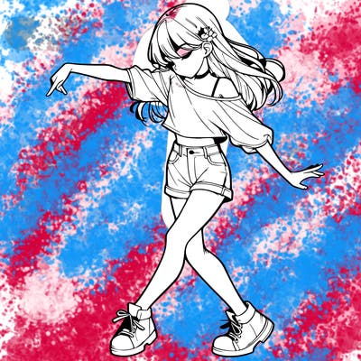 realistic girl danceing