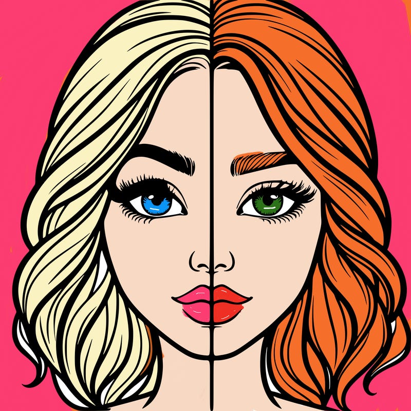 realistic girl split half