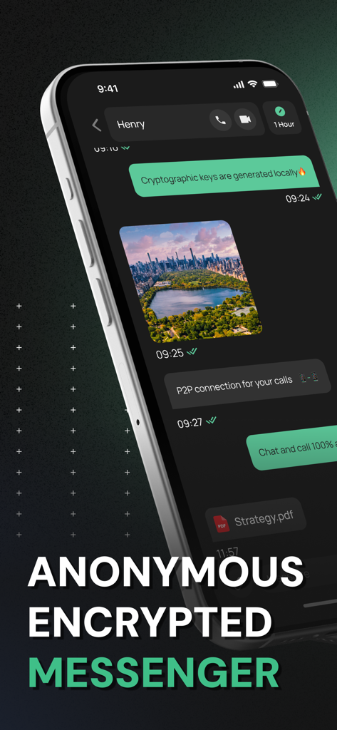 Interface do aplicativo de mensagens criptografadas Extra Safe mostrando um chat privado com um temporizador de autodestruição.