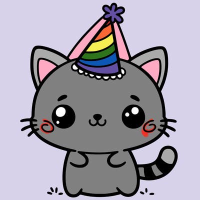 cute cat wearing a party hat
