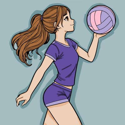 volley ball realistic girl