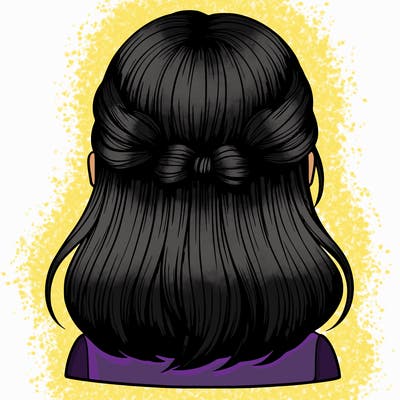 realistic girl  hairstyle