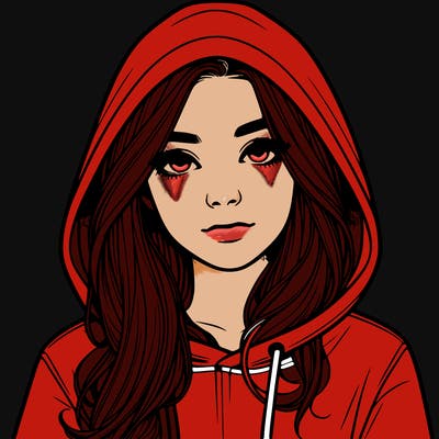 realistic girl with a hoodie