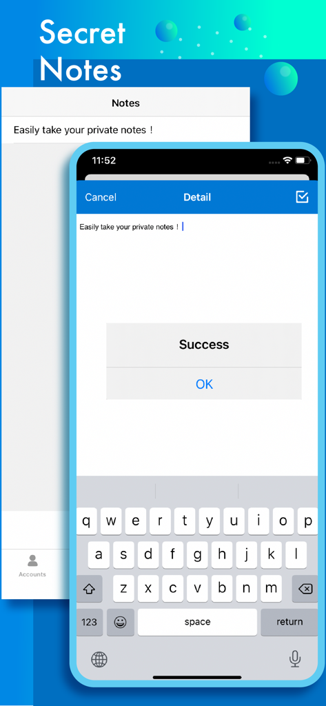 Dual Space WA Web Whats - Interface de notas secretas no aplicativo Dual Space para anotações privadas