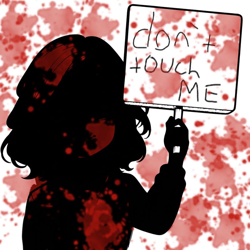 realistic girl holding up a sign