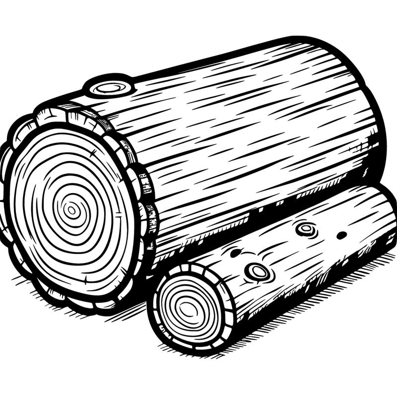 a wooden log seen from the side