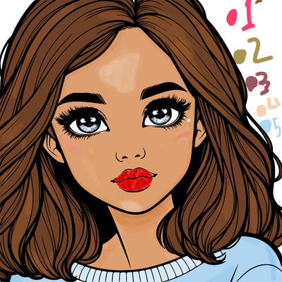 realistic girl whith cute eyes