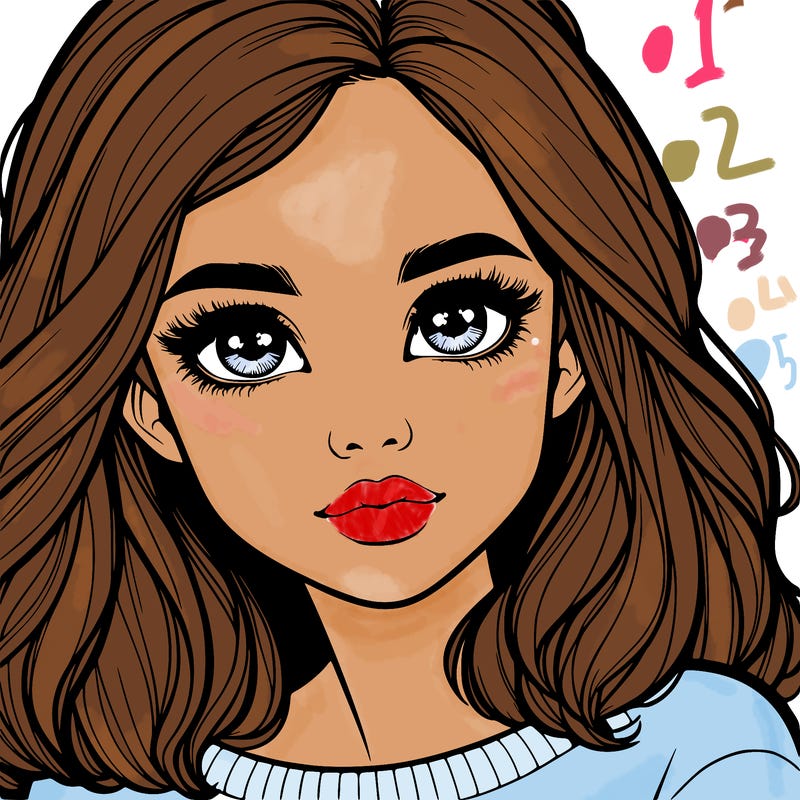 realistic girl whith cute eyes