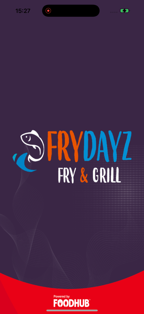 Frydayz Of Shildon LTD - Splash screen of Frydayz Fry and Grill app featuring its logo and a fish icon