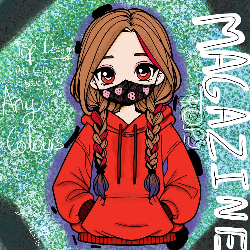 a realistic girl with a oversized hoodie and she has braids