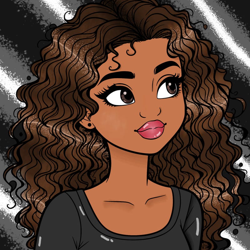 realistic girl with curly hair