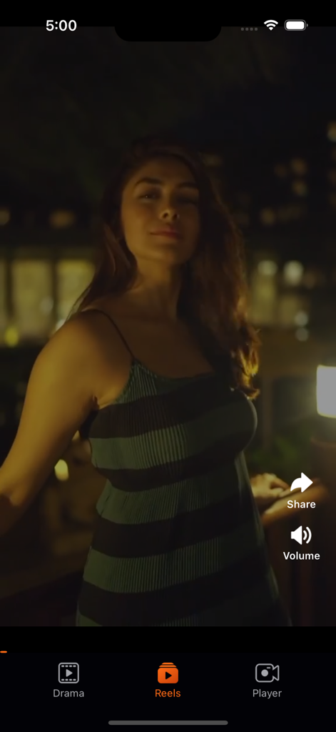 Hot Reels - A vertical short drama video of a woman in the Hot Reels app interface