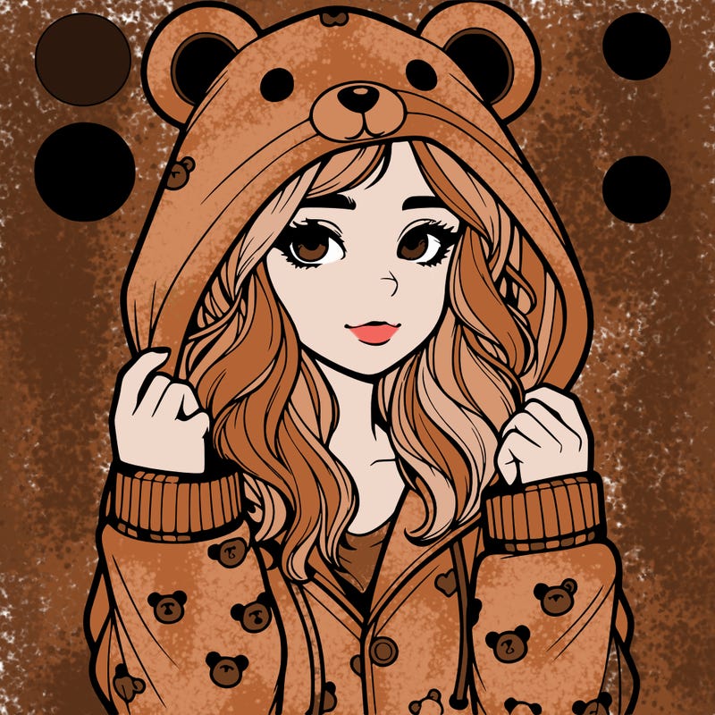 realistic girl in a animal pjs hoodie