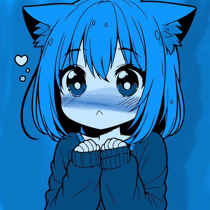 shy anime catgirl