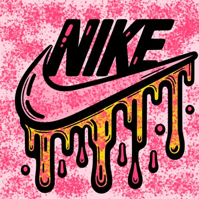 dripping nike logo